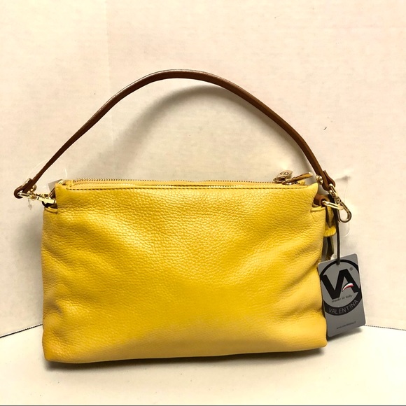 Valentina Handbags - Valentina Italy Leather Mustard Yellow Bag